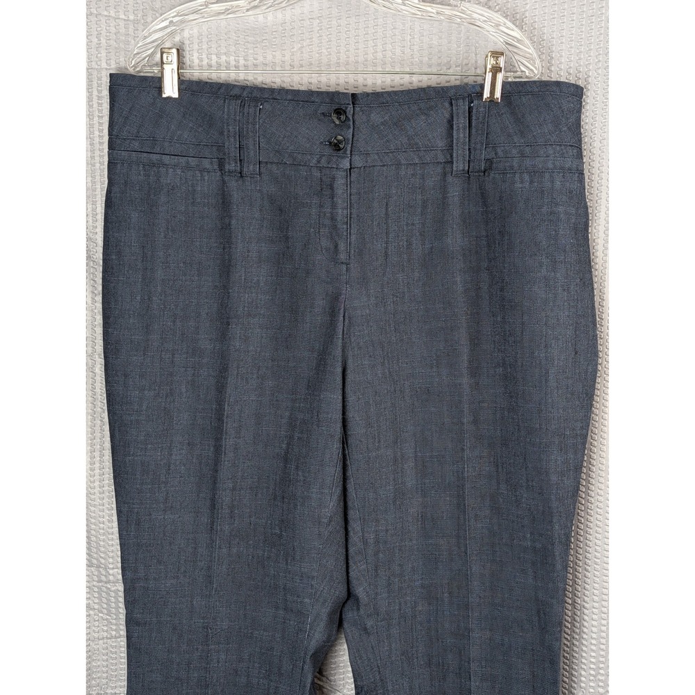 Maurices Women 16 Long Trouser Jeans Blue Chambray Career Pants Wide Leg Stretch